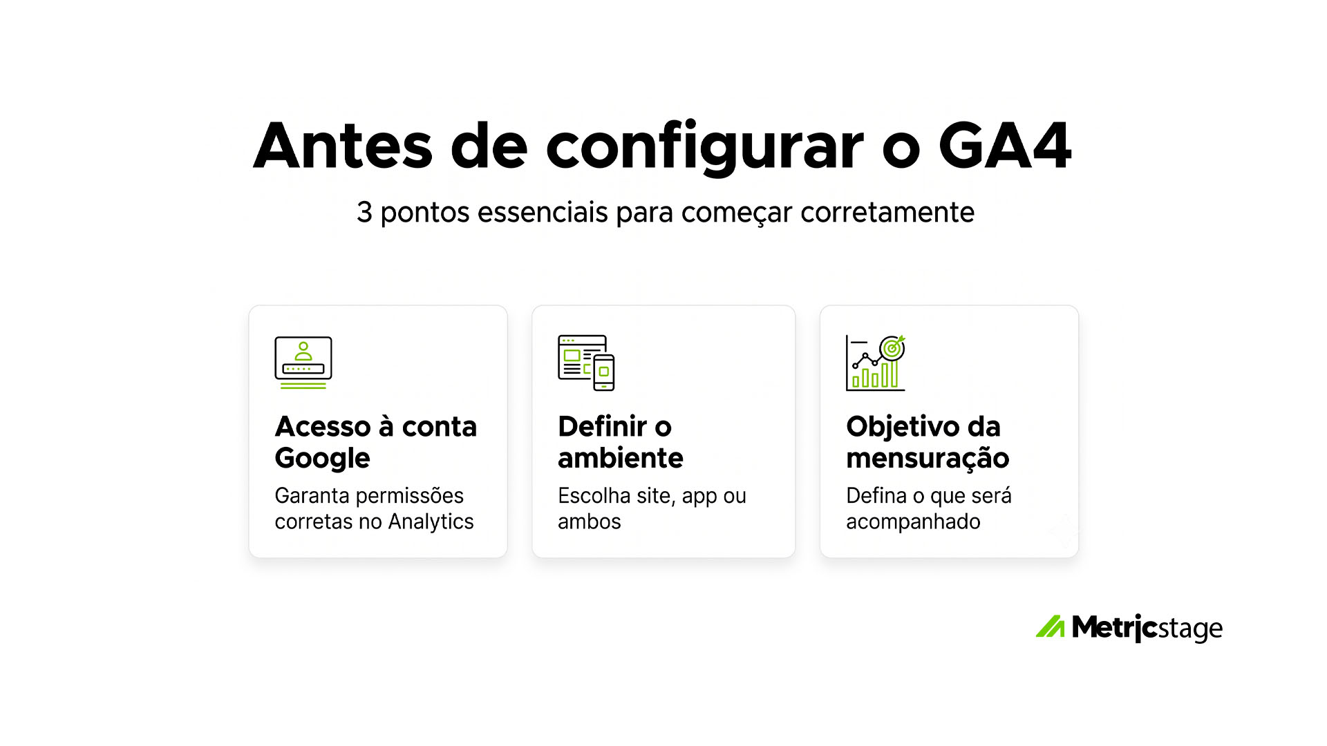 Checklist de configuração do GA4 para iniciantes